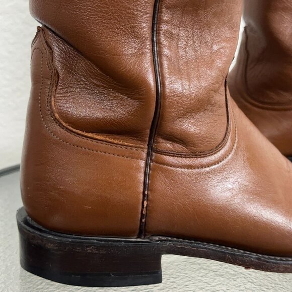 Lucchese 2000 Roper Western Boot in Peanut Brittle(medium brown) Men's 9.5 D - Picture 14 of 16